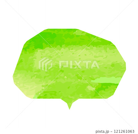 Speech bubble frame icon natural green watercolor Speech bubble frame icon natural green watercolor 121261063