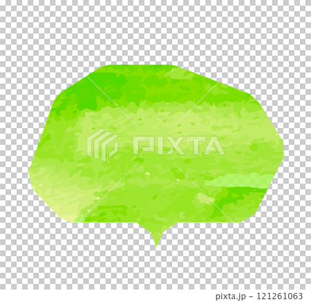 Speech bubble frame icon natural green watercolor Speech bubble frame icon natural green watercolor 121261063