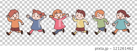 Illustration material of children running 121261462