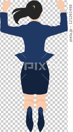 Illustration of a jumping businesswoman Illustration of a jumping businesswoman 121261498