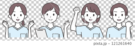 年輕男女護士的插圖 121261640