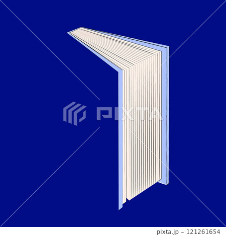 Vector illustration. Open book, pages fanned out like wings, inviting exploration. pages represent power of books to transport us to new worlds, Vector illustration. Open book, pages fanned out like wings, inviting exploration. pages represent power of books to transport us to new worlds, 121261654