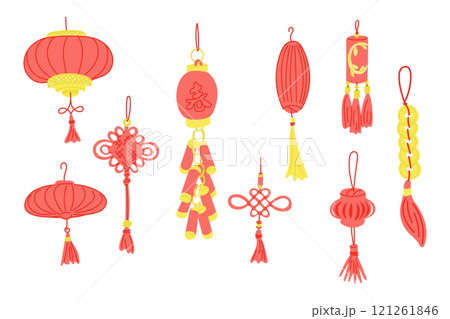 Collection of traditional Chinese lanterns 121261846