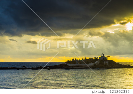 Agios Fokas Laconia Greece, sunrise at stormy weather Agios Fokas Laconia Greece, sunrise at stormy weather 121262353