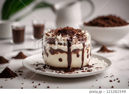 Close-up of vegan lamingtons, traditional Australian dessert Close-up of vegan lamingtons, traditional Australian dessert 121262549