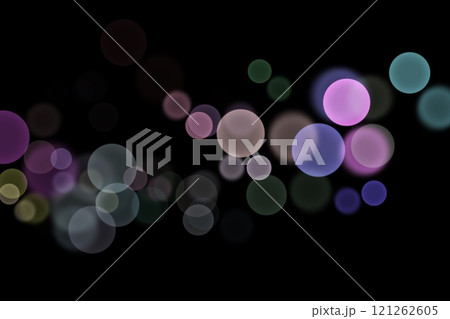 黒い背景にカラフルな玉ボケ背景素材 黒い背景にカラフルな玉ボケ背景素材 121262605