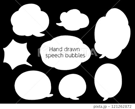 白色の吹き出しセット 白色の吹き出しセット 121262872