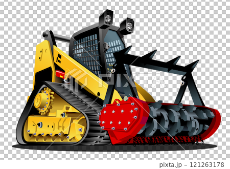 Vector Cartoon Land Clearing Mulcher 121263178