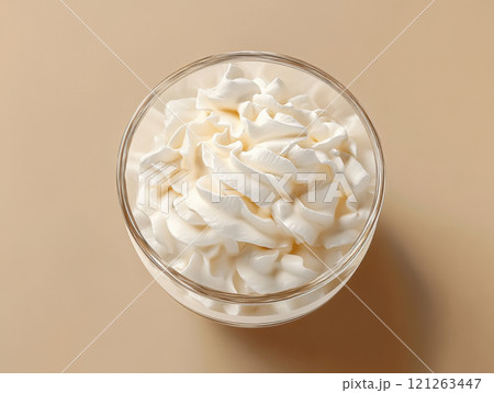bowl of whipped cream 121263447