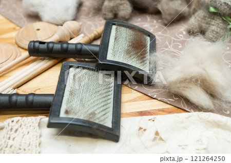 Wool carding tools and materials for traditional fiber preparation 121264250