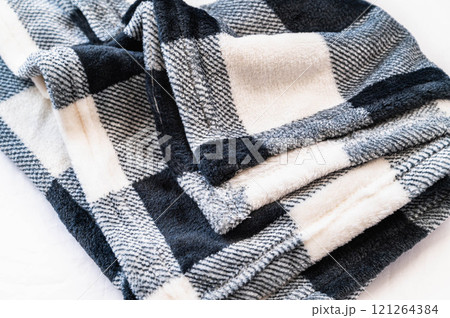 チェック柄のファー生地 121264384
