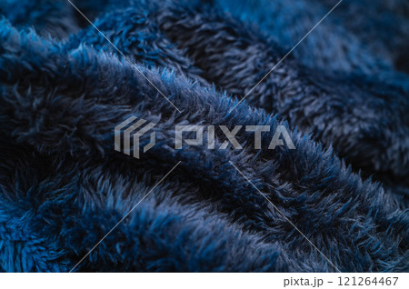 青色ファー生地 121264467