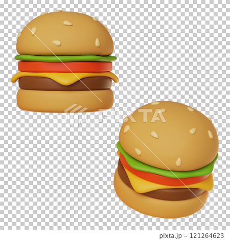burger icon 3D graphic image 121264623