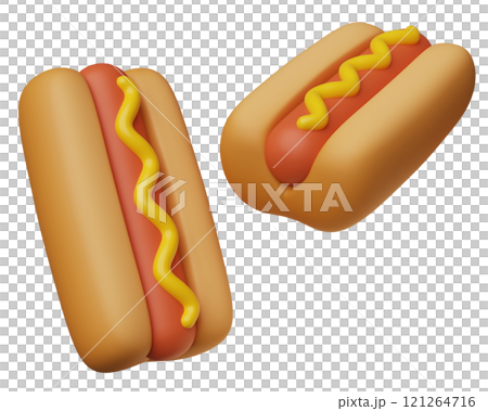 hotdog icon 3D graphic image hotdog icon 3D graphic image 121264716