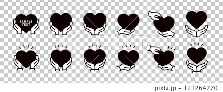 手握一顆心,手傳遞心形圖示集_粗線和剪影心_黑色 手握一顆心,手傳遞心形圖示集_粗線和剪影心_黑色 121264770