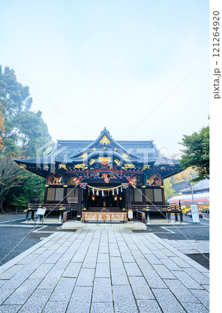 秋の霧のかかる秩父神社 埼玉県秩父市 秋の霧のかかる秩父神社 埼玉県秩父市 121264920