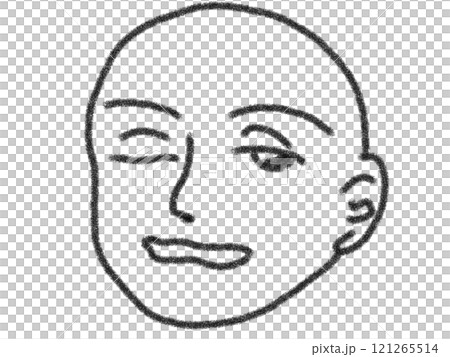 鉛筆畫風格的臉部線條畫插圖 鉛筆畫風格的臉部線條畫插圖 121265514