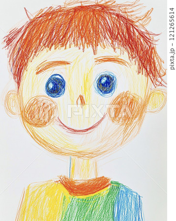 クレヨンで描いた男の子の顔 AI画像 クレヨンで描いた男の子の顔 AI画像 121265614