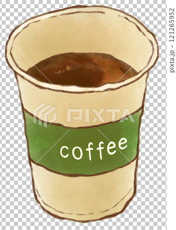 Coffee in a hand-drawn paper cup Coffee in a hand-drawn paper cup 121265952