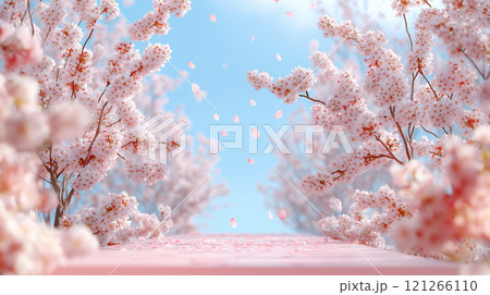 桜の背景ステージ素材 121266110