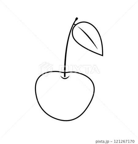 Flat line cherry. Vector illustration. 121267170