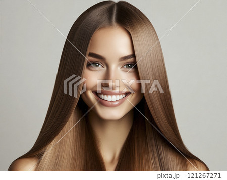 しなやか 柔軟 ストレートヘアー 121267271