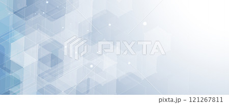 Geometric hexagon abstract science and technology background 121267811