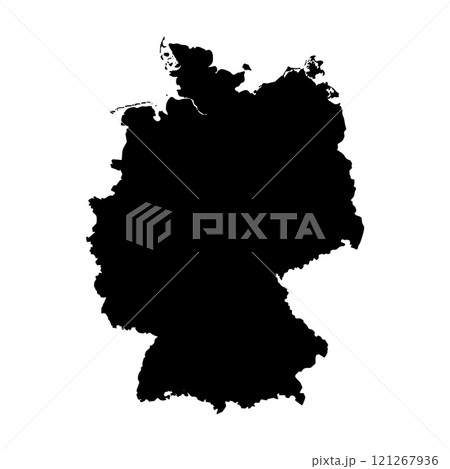 Germany map icon. Black Map of Germany on White Background. Vector illustration 121267936