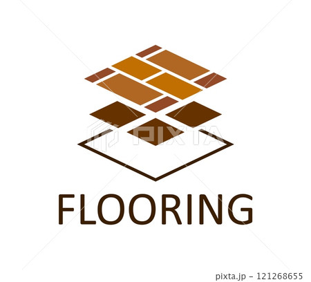 Wooden floor icon, wood parquet tile and flooring service. Vector emblem for businesses specializing in wooden floor installations, home improvement, repairs and maintenance in flooring solutions Wooden floor icon, wood parquet tile and flooring service. Vector emblem for businesses specializing in wooden floor installations, home improvement, repairs and maintenance in flooring solutions 121268655