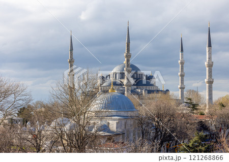 Blue Mosque Sultanahmet Camii in Sultanahmet Square, Istanbul, Turkey, The Sultanahmet Square popular tourist attraction of Istanbul, Blue Mosque or Sultan Ahmed mosque, Turkey. 121268866
