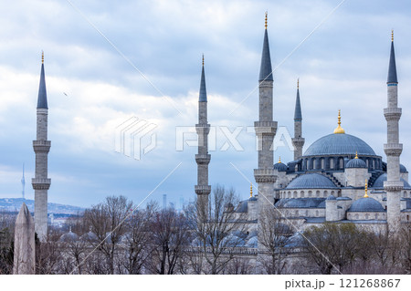 Blue Mosque Sultanahmet Camii in Sultanahmet Square, Istanbul, Turkey, The Sultanahmet Square popular tourist attraction of Istanbul, Blue Mosque or Sultan Ahmed mosque, Turkey. Blue Mosque Sultanahmet Camii in Sultanahmet Square, Istanbul, Turkey, The Sultanahmet Square popular tourist attraction of Istanbul, Blue Mosque or Sultan Ahmed mosque, Turkey. 121268867