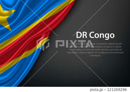 Waving DR Congo Flag on Dark Backgroundのイラスト素材 [121269296] - PIXTA