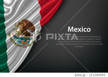 Waving Flag Mexico on Dark Background Waving Flag Mexico on Dark Background 121269365
