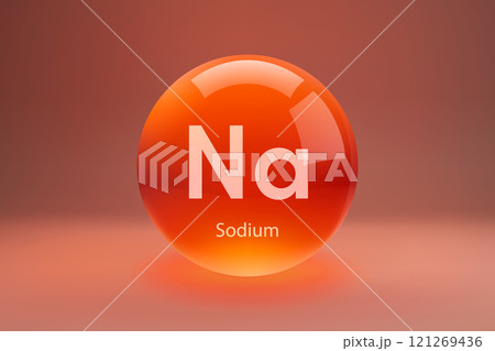 Glossy sphere with Sodium symbol 121269436