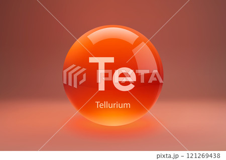 Glossy sphere with Tellurium symbol 121269438