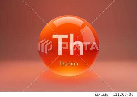 Glossy sphere with Thorium symbol 121269439