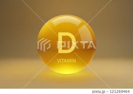 Vitamin D Glossy Capsule Illustration 121269464