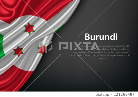 Waving Burundi Flag on Dark Background Waving Burundi Flag on Dark Background 121269497