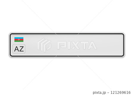 New Car number plate of Azerbaijan. Vehicle registration license 121269616