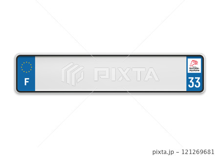 New Car number plate of France. Vehicle registration license of french region Nouvelle-Aquitaine New Car number plate of France. Vehicle registration license of french region Nouvelle-Aquitaine 121269681