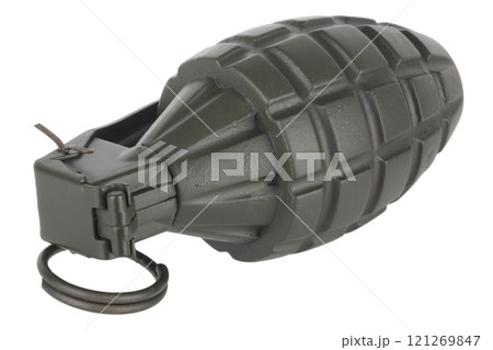 Fragmentation hand grenade isolated on white Fragmentation hand grenade isolated on white 121269847