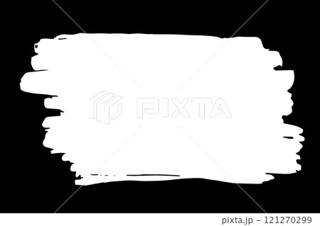 Rectangular banner hand painted with chalk on black 121270299