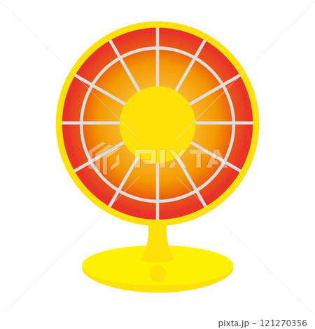 温かいハロゲンヒーターのシンプルでフラットなイラスト　白バック 121270356