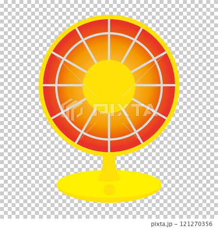 温かいハロゲンヒーターのシンプルでフラットなイラスト　白バック 121270356