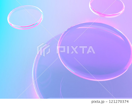 幻想的な光に照らされた透明な液体の3Dイラスト 121270374