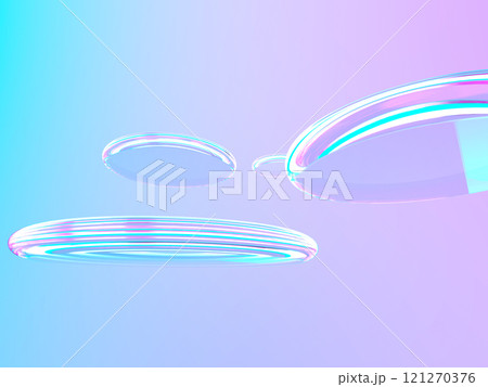 幻想的な光に照らされた透明な液体の3Dイラスト 121270376