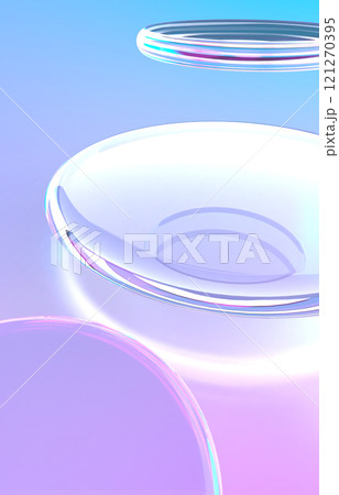 幻想的な光に照らされた透明な液体の3Dイラスト 121270395
