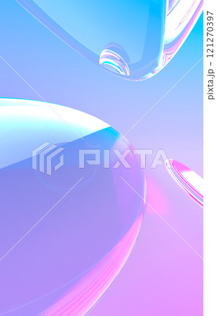 幻想的な光に照らされた透明な液体の3Dイラスト 121270397