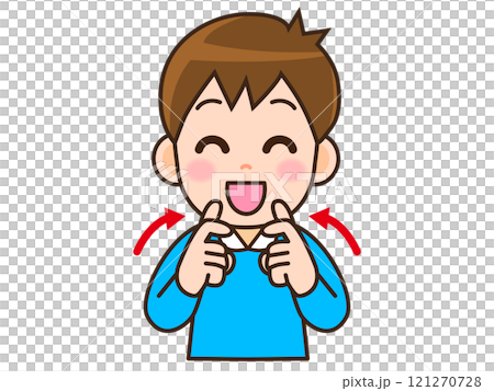 Illustration material of a man greeting using sign language 121270728