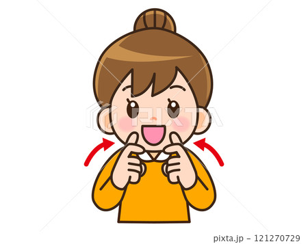 手話を使って挨拶する女性のイラスト素材2 121270729